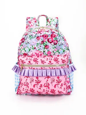 - Pink Lavender Flower Girls Ruffle Backpack