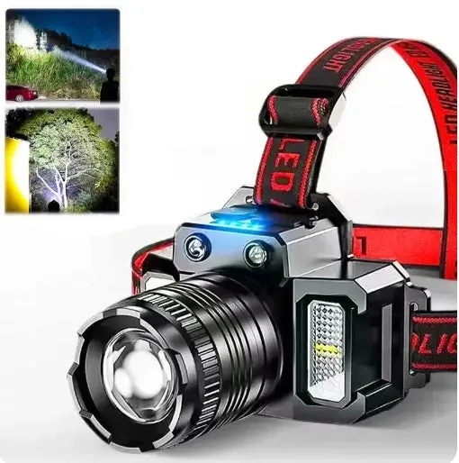 100000LM 5 Mode Light LED Sensor Headlamp Camping Search Light Head Flashlight Rechargeable Powerful Headlights