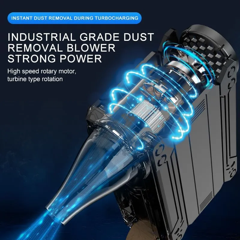 100000RPM Electric Air Duster,4 Gear Adjustable Air Blower with 3 Lighting Models,Large Capacity Power Bank,Rechargeable Cordless Keyboard Cleaning Jet Dry Blower for Computer House Outdoor