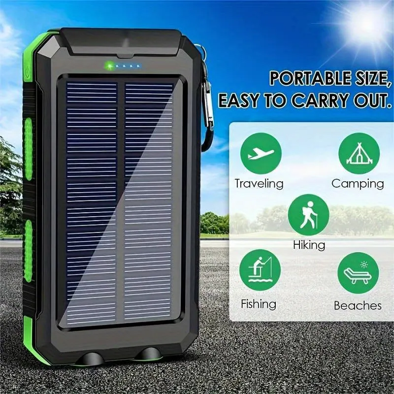 10000Ah USB Portable Charger Solar Power Bank