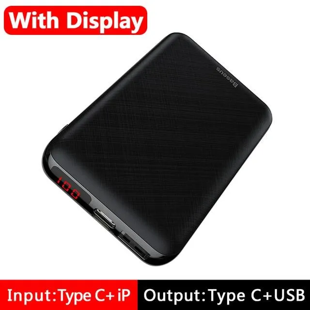 10000mAh Mini Power Bank  LED Display Portable Charger