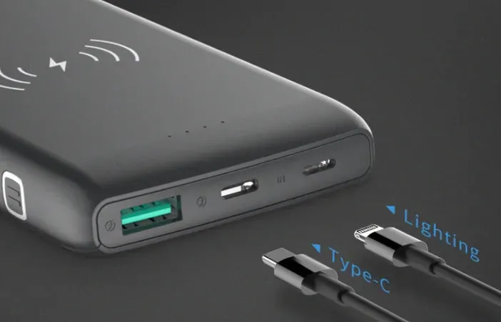 10000mAh Wireless Power Bank - Fast Qi Charging | Dual USB Ports | Portable Charger for iPhone, Samsung & More