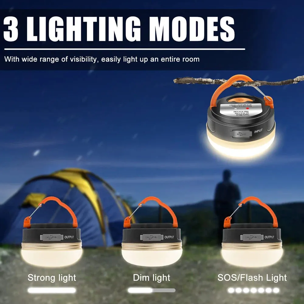 10W LED Camping Lantern Tents lamp 1800mAh  Portable Camping Lights Outdoor Hiking Night Hanging lamp USB Rechargeable