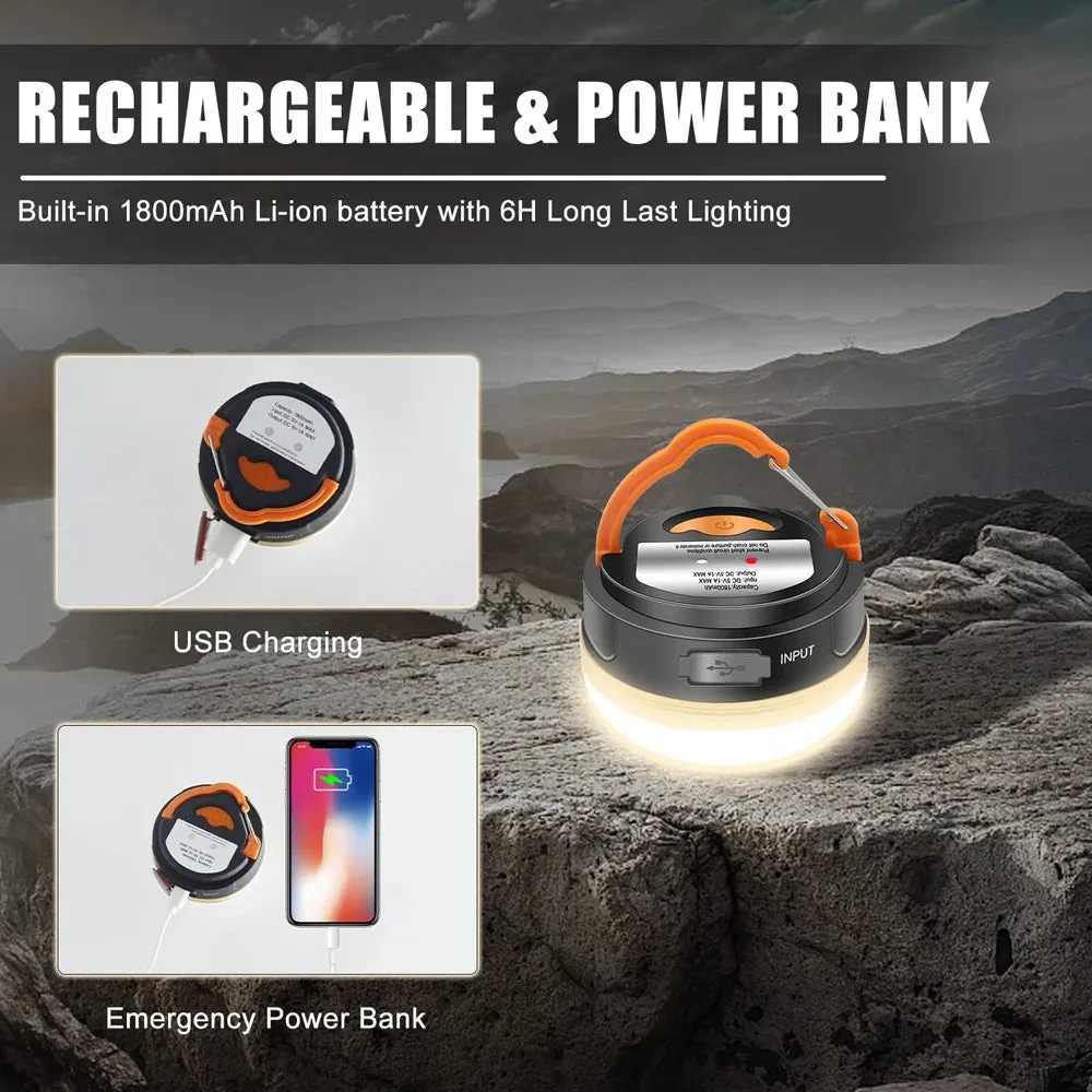10W LED Camping Lantern Tents lamp 1800mAh  Portable Camping Lights Outdoor Hiking Night Hanging lamp USB Rechargeable