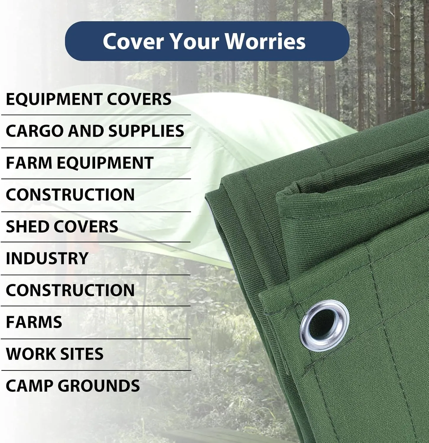 10’x10’ Canvas Tarps Heavy Duty Waterproof Tarpaulins with Aluminum Grommets,UV Resistant, 22Mil Multipurpose Drop Cloth, 14oz Durable Cover Sheet for Outdoor and Indoor Use with Ropes.