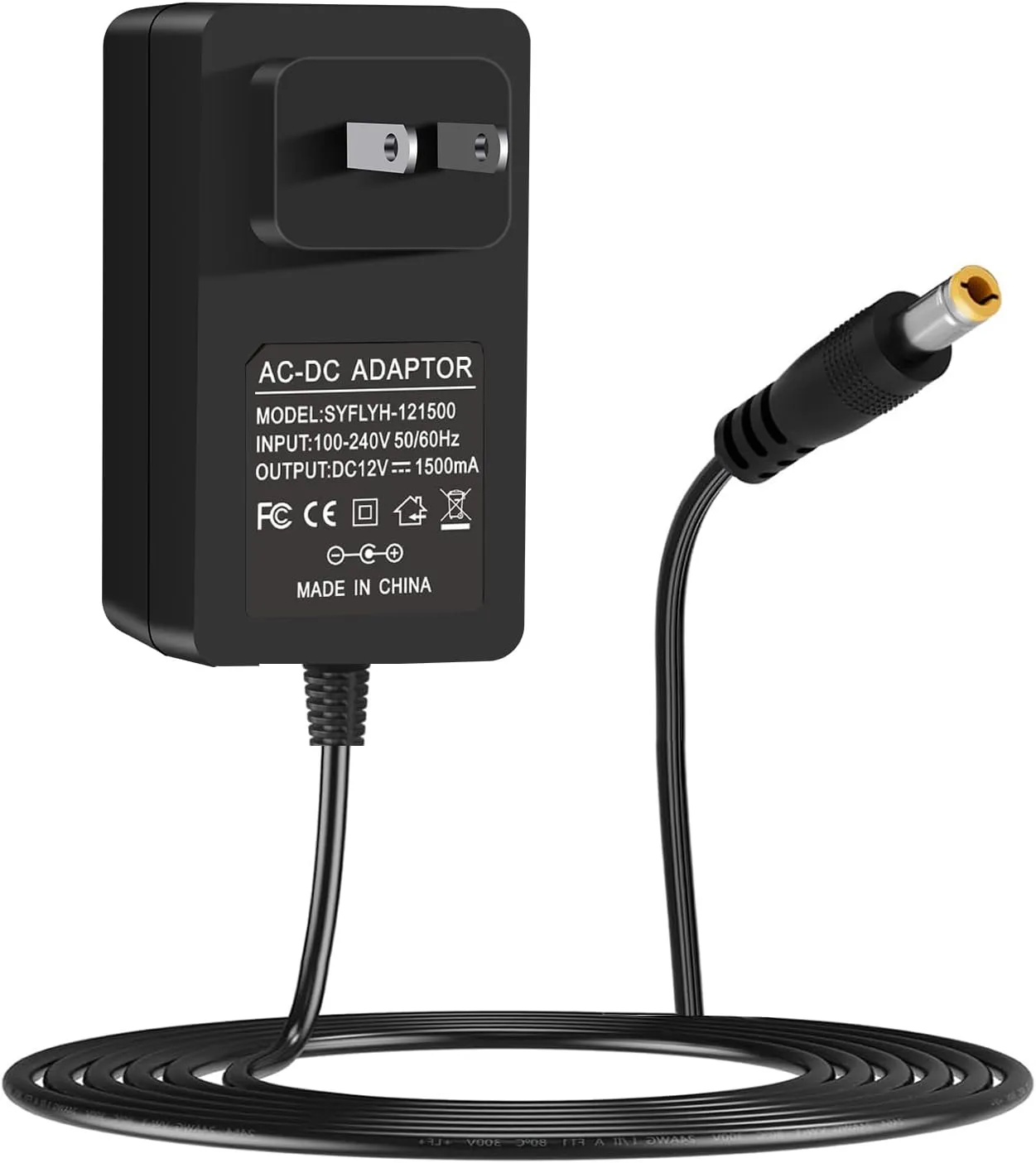 12V Power Adapter for Char-Griller Gravity Fed 980 and E6480 Akorn Auto-Kamado Charcoal Grill, Replacement Char-Griller Power Supply Cord Part# 801130(16FT)