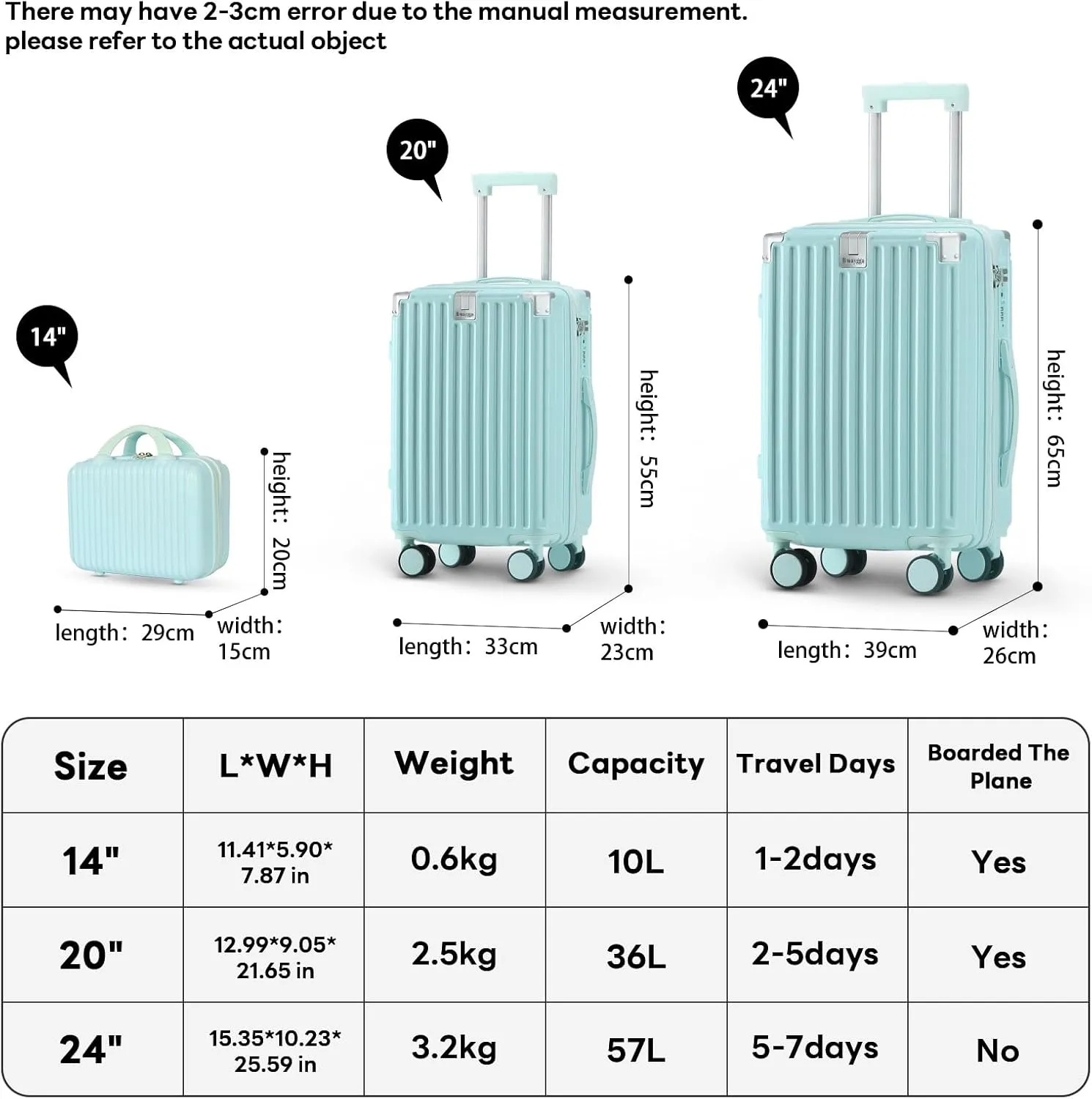 (14 20 24)Inch Carry on Luggage Carry-on with Cup Holder & USB Port, Luggage with Airline Approved TSA Lock, Softside Lightweight carry on luggage 22x14x9 airline approved 360° Double Spinner 8 Wheels