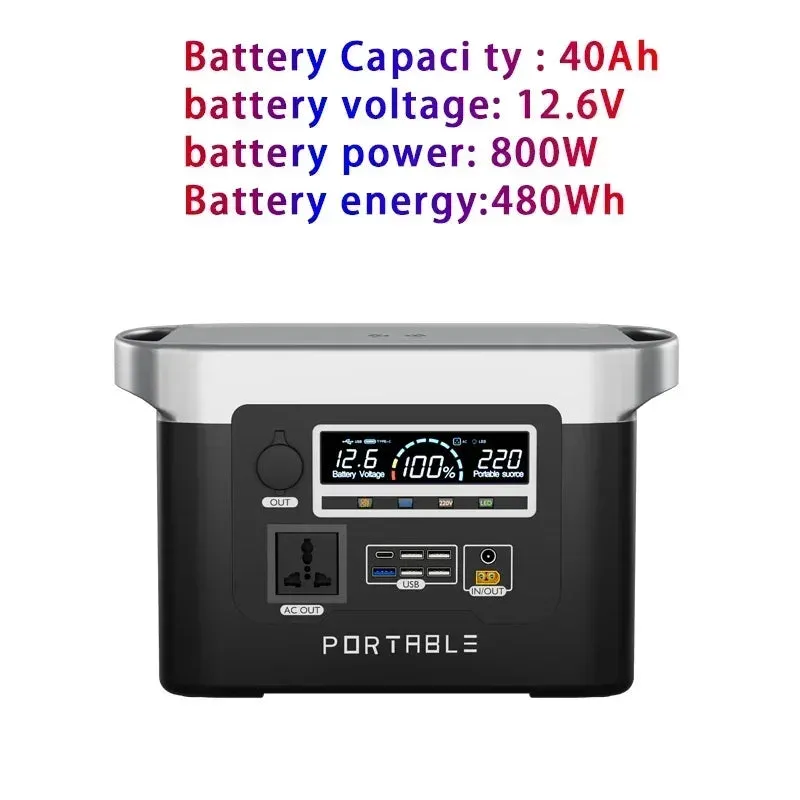 1500W Portable Power Station 170AH Solar Generator Outdoor Emergency Mobile Power Bank 24000mAh LiFePO4 For Camping Power LED