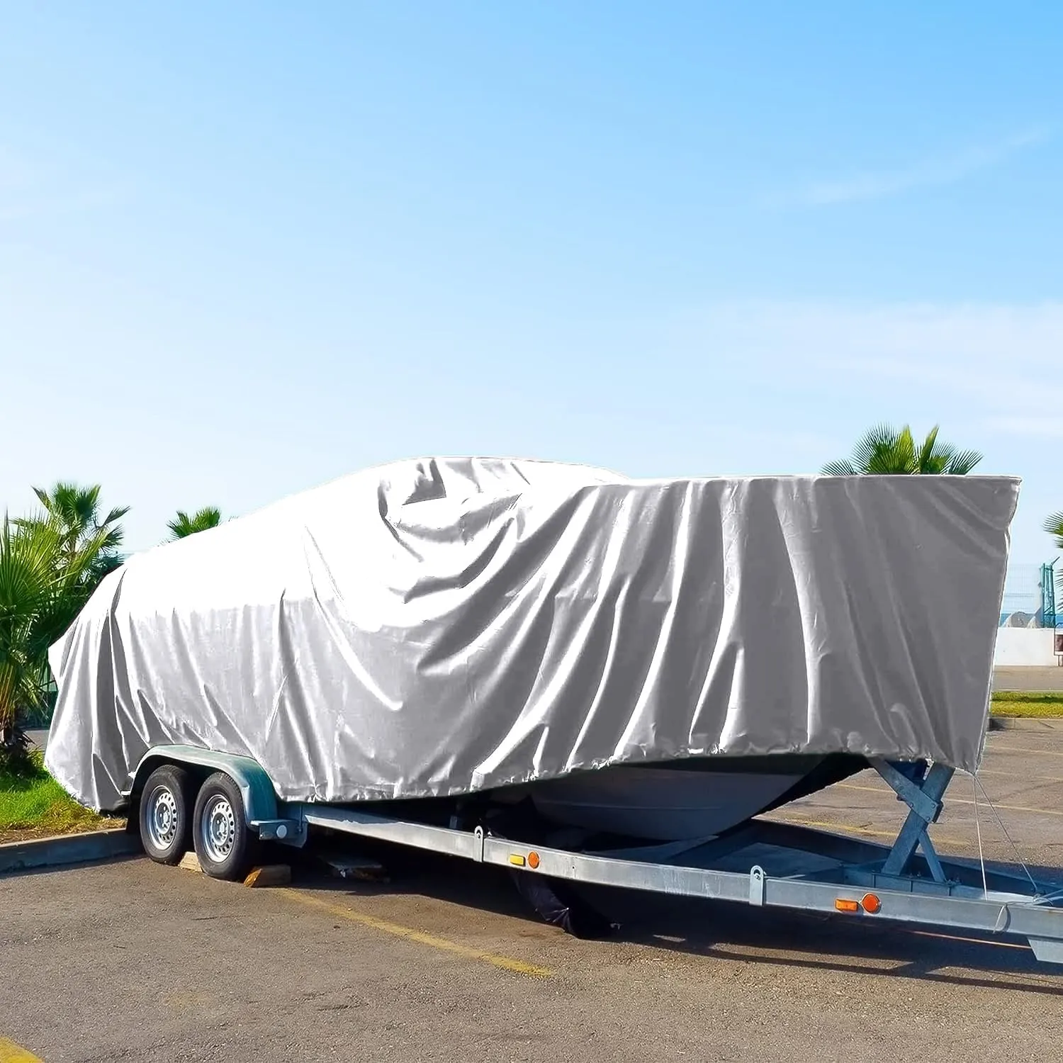 16 MIL Thick Ultra Heavy Duty White Tarp 15' x 25' (True Size) 3ply Waterproof 9.5 oz UV Protected Multipurpose Protective Cover Rain Tarpaulin