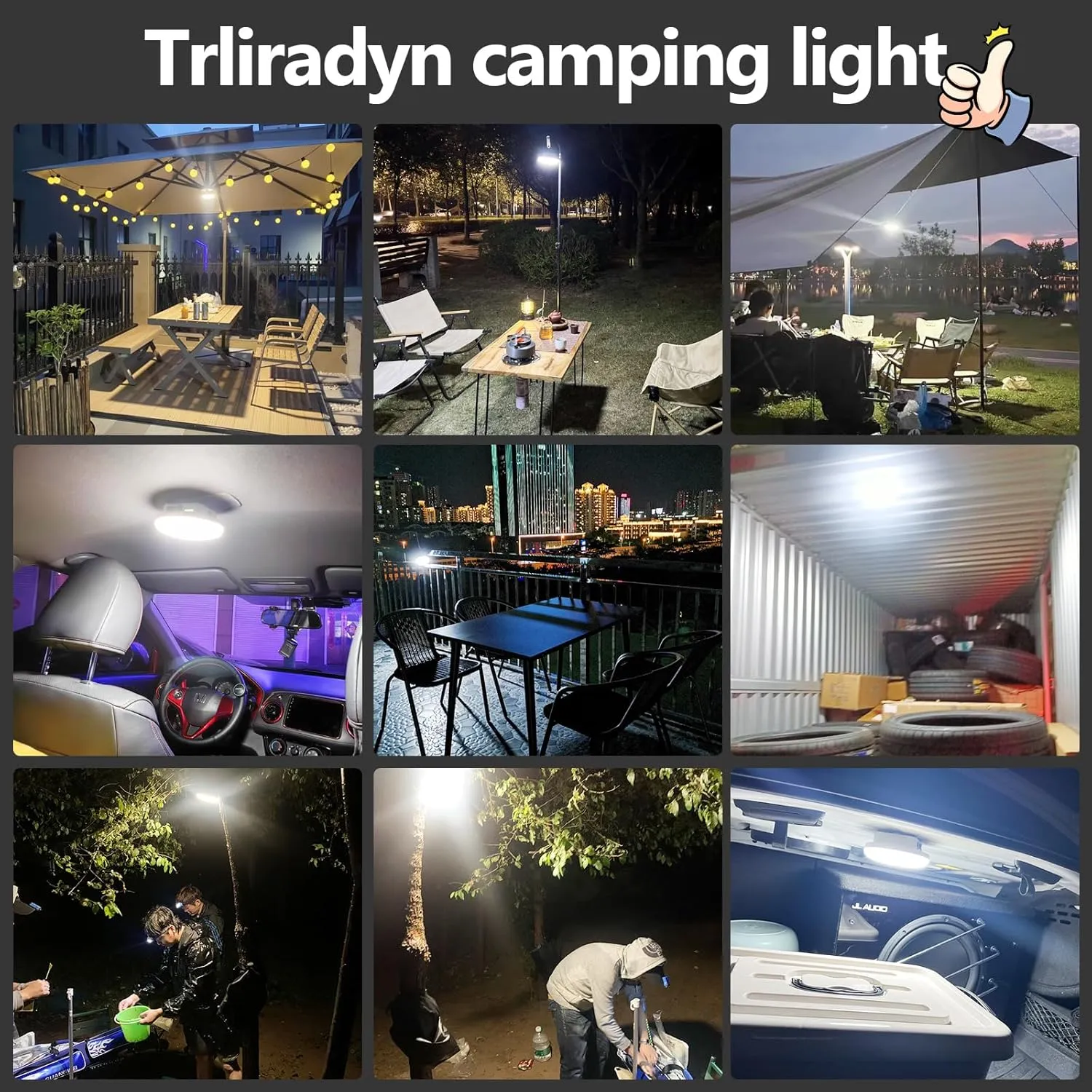 16500mAh Camping Tent Light, 4000LM 3 Color Lighting Modes IPX5 Waterproof Led Hanging Tent Lantern Rechargeable Emergency Portable Magnet Outdoor Wireless Camping Lights