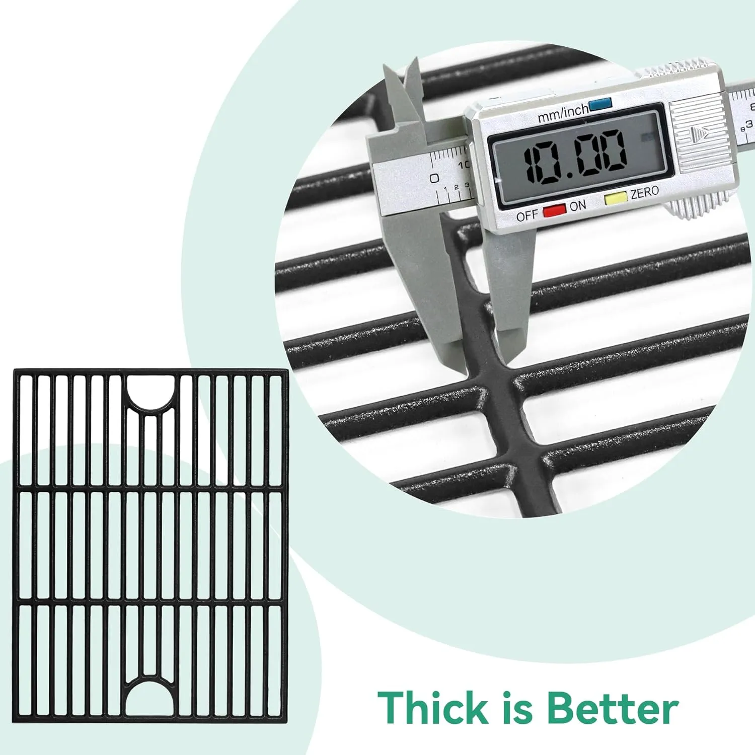 17 inch 720 0896b Grill Grates for Nexgrill 6 Burner 720-0896B 720-0898 720-0896X 720-0896E Gas Grill, Cast Iron Cooking Grids for Nexgrill 6-Burner Deluxe 720-0896B Grill Replacement Part