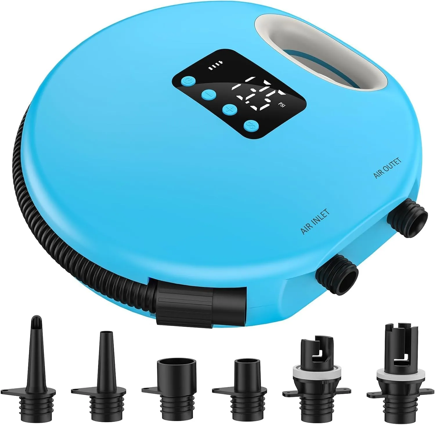 18000mAh Paddle Board Pump,20 PSI High Pressure SUP Air Pump,Electric SUP Pump &12V DC Car Connector,Rechargeable,Auto-Off,Deflation Function for Inflatables Paddle Boards,Kayaks and Boats (Blue)