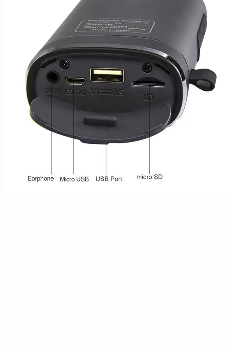 2 in 1 BC-SB004-BK Bluetooth Speaker with 4400mAh Power Bank Black
