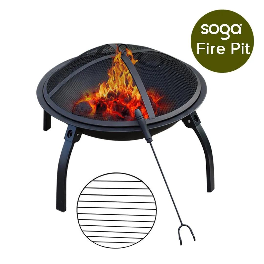 2 in 1 Outdoor Portable BBQ Grill Fireplace 56cm
