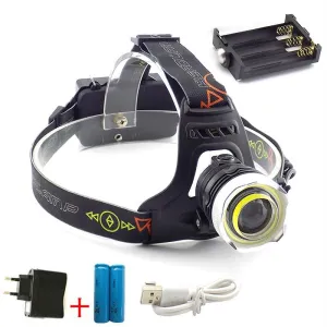 2 Led Cob T6 headlamp flashlight frontale led head torch lamp headlight AA 18650 battery USB Rechargeable for Camping Fishing