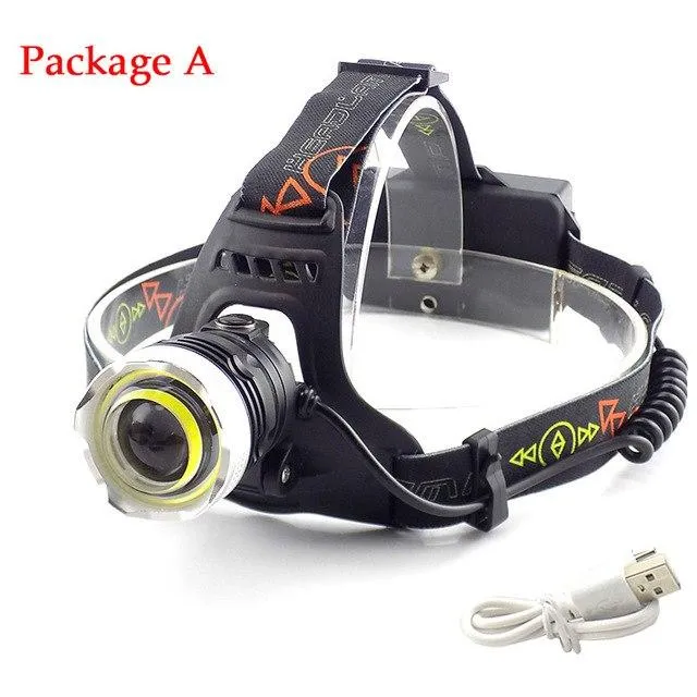 2 Led Cob T6 headlamp flashlight frontale led head torch lamp headlight AA 18650 battery USB Rechargeable for Camping Fishing