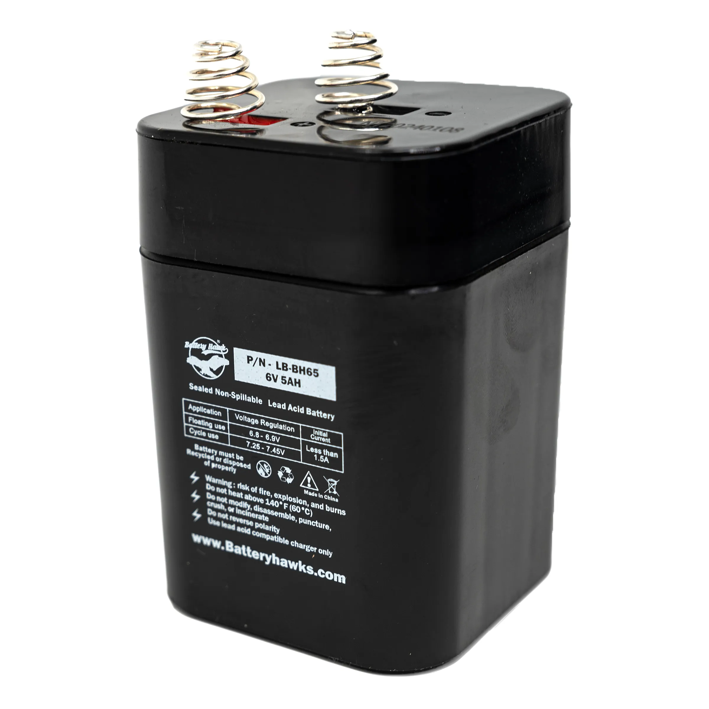 (2 Pack) 6V 5AH SLA Spring Terminal Sealed Lead Acid Battery for Lantern Flashlight