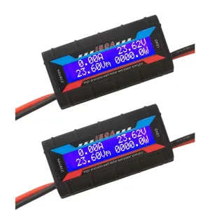 2 Pcs 150A RC Watt Meter, DC High Precision Power Analyzer Multi Meter with Backlight Display for Battery Monitor, Solar Panel, RV, Automotive, Marine (100V)