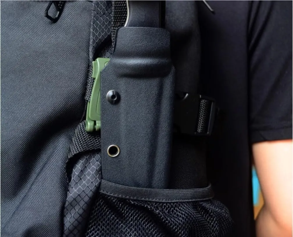 2 Sets Deep Carry Pocket Clip with Molle Connecting System Fits for Knife Sheath, Plastic Back Clip Waist Clip(Green)