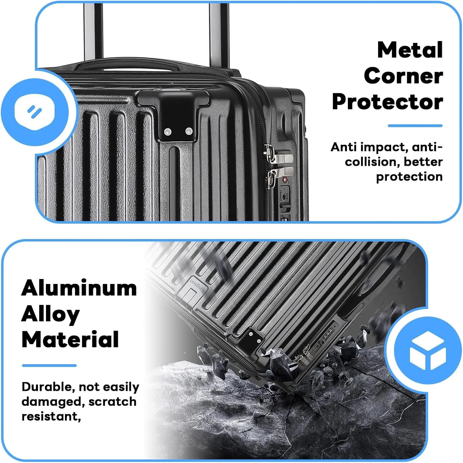 20 Inch Carry on Luggage Carry-on with Cup Holder & USB Port, Hardside Smart Luggage with Airline Approved TSA Lock, Lightweight carryon luggage 22 x 14 x 9 airline approved 360° Spinner Double Wheels