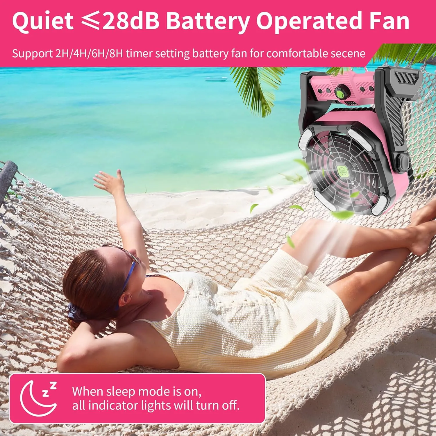 20000mAh Rechargeable Fan Battery Powered Operated,Portable Rechargeable Pink Camping Fan with LED Lantern,270°Rotation,USB Table Fan Pink Camping Accessories Battery Fans Portable