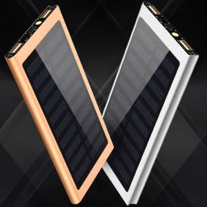 20000mah Solar Power Bank External Battery Quick Charge Dual USB  LED Light  Portable Solar Charger Fashion Ultrathin Backup