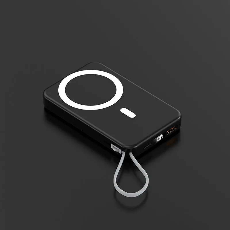 2022 New product magnetic wireless charging bank  with lanyard line A51