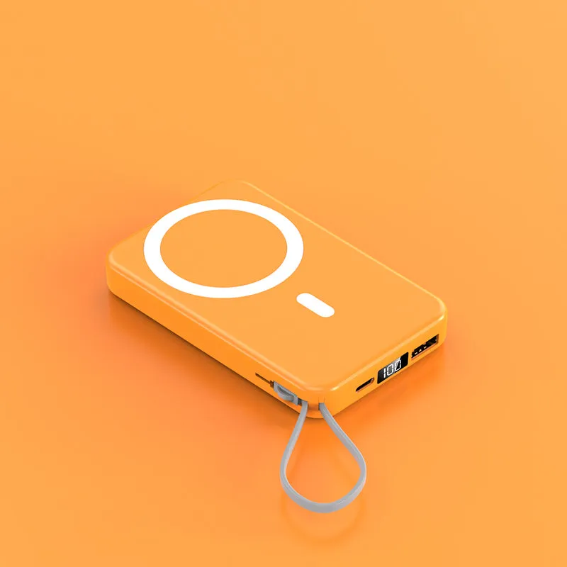 2022 New product magnetic wireless charging bank  with lanyard line A51