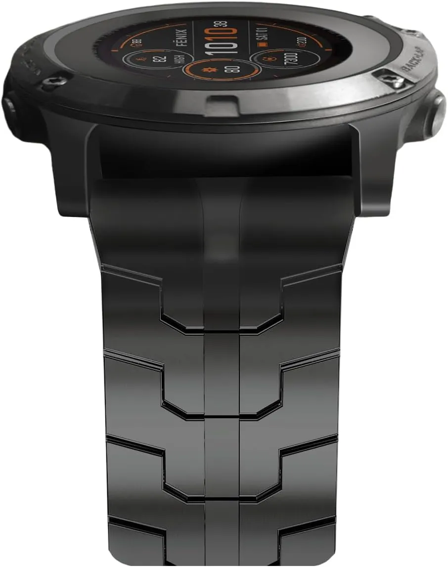 22mm Mecha Steel Bands Compatible for Garmin Fenix 8 47mm/7/6/5 Band,Quick Fit Rugged Utra Metal Strap with Folding Clasp for Fenix 5 Plus/Epix Gen 2/Forerunner 965/Epix Pro 47mm/45mm Instinct 3/2 Men