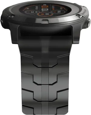 22mm Mecha Steel Bands Compatible for Garmin Fenix 8 47mm/7/6/5 Band,Quick Fit Rugged Utra Metal Strap with Folding Clasp for Fenix 5 Plus/Epix Gen 2/Forerunner 965/Epix Pro 47mm/45mm Instinct 3/2 Men