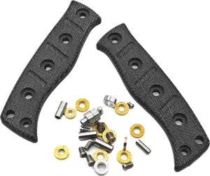 2Pcs Custom Micarta Handle Fit for Benchmade Fixed Adamas 375 Knife with Screws Sets DIY Scale Swap Repair Parts Patches Handle Replacement(Black)
