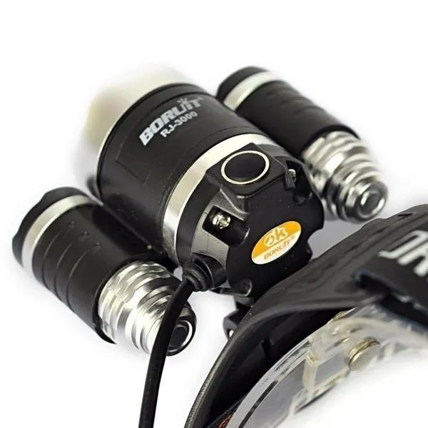 3 LED XM-L T6 Waterproof Headlamp LED Torch Flashlight