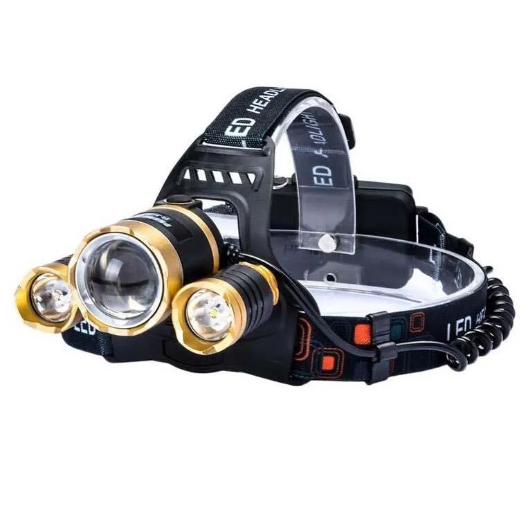 3 LED XM-L T6 Waterproof Headlamp LED Torch Flashlight