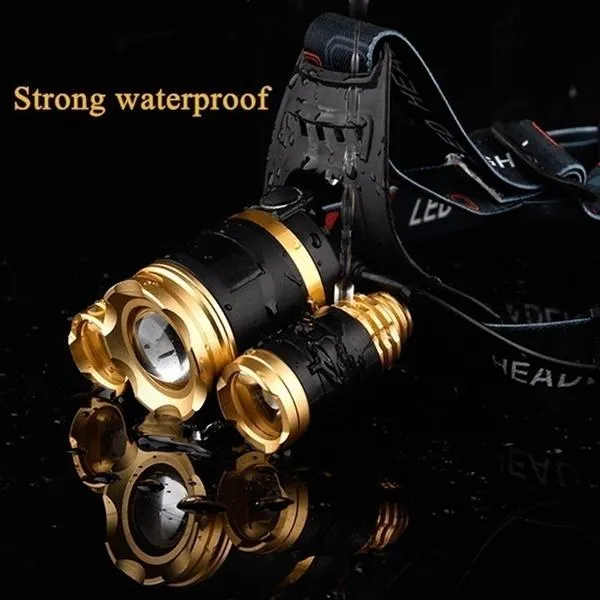 3 LED XM-L T6 Waterproof Headlamp LED Torch Flashlight