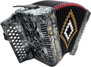 3112 FBbEb FA 31 Treble 12 Bass Button Accordion (Grey) Perfect for Students and Beginners with Hard Case and Shoulder Straps