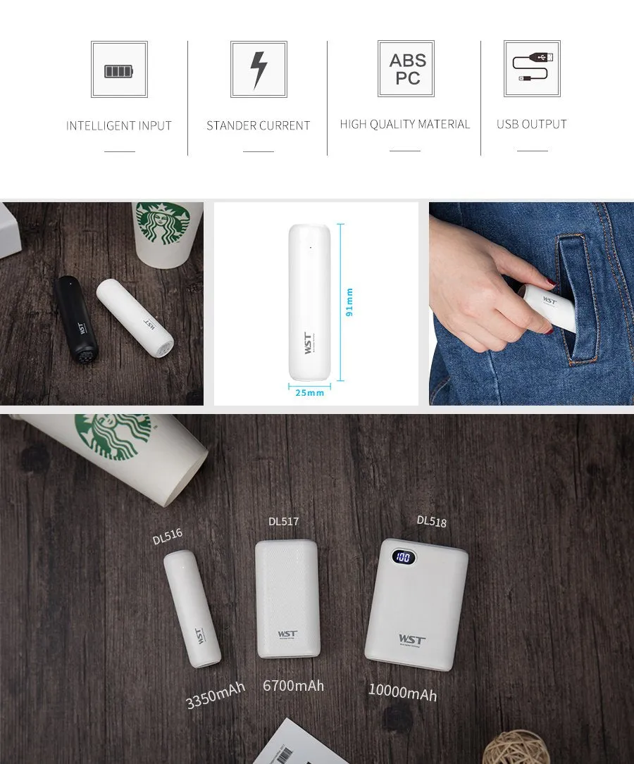 3350mAh Mini Power Bank with USB Port