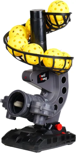 388PBH Pickleball Machine, 4 Adjustable Angles, Includes 9 Pickleballs, Powered by Power Bank/Battery, for Beginners