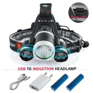 3T6 CREE XML T6 zoom led headlight IR headlamp USB 18650 battery head lamp camping waterproof hike light fishing head lanterna