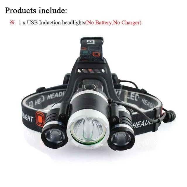 3T6 CREE XML T6 zoom led headlight IR headlamp USB 18650 battery head lamp camping waterproof hike light fishing head lanterna