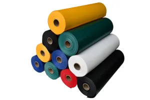 40 oz Black Vinyl Coated PVC Fabric by the Roll