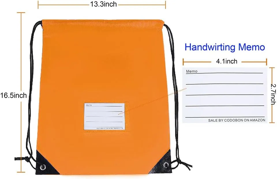 40 Pcs Drawstring Bags,Bulk Draw String Backpack, DIY Gym Sports Cinch Bag Sackpack for Women Men, Orange