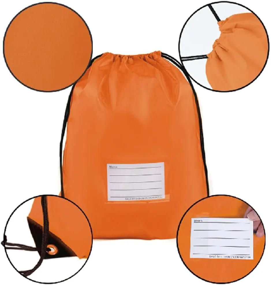 40 Pcs Drawstring Bags,Bulk Draw String Backpack, DIY Gym Sports Cinch Bag Sackpack for Women Men, Orange