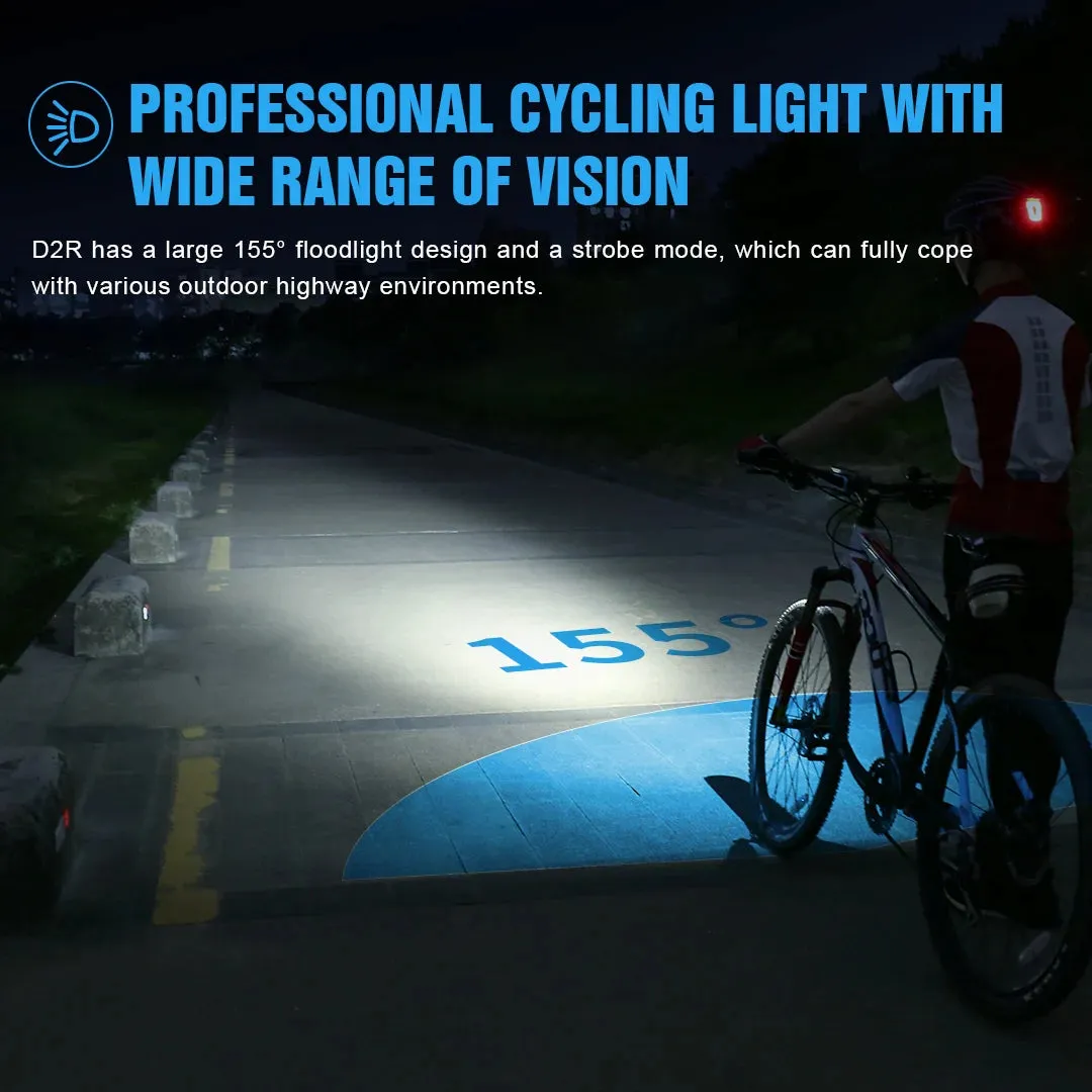 450 Lumens Bicycle LED Flashlight - Type-C Rechargeable Bike Light with Quick Release and 1600mAh Battery Lantern