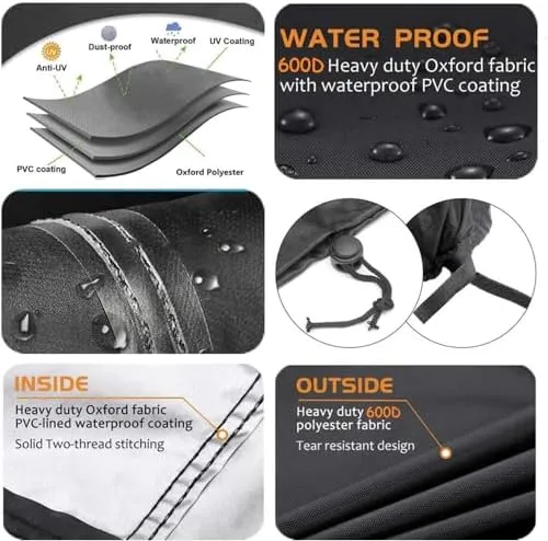 600D Waterproof Universal Vertical Smoker Cover for COS-244 36” Vertical Propane Smoker and COS-330 30" Electric Smoker, Grill Cover Replace for Cuisinart CGC-10244, Fits up to 36"