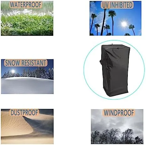 600D Waterproof Universal Vertical Smoker Cover for COS-244 36” Vertical Propane Smoker and COS-330 30" Electric Smoker, Grill Cover Replace for Cuisinart CGC-10244, Fits up to 36"
