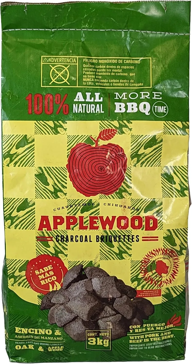 6.5 Lb Oak & Applewood Charcoal Briquettes for Smoking Beef, Pork, Fish, Steaks, Ribs & More, 100% All-Natural, Quick & Easy Lighting for Outdoor BBQ, Smoker, Tailgating, Camping by Billy Buckskin Co.