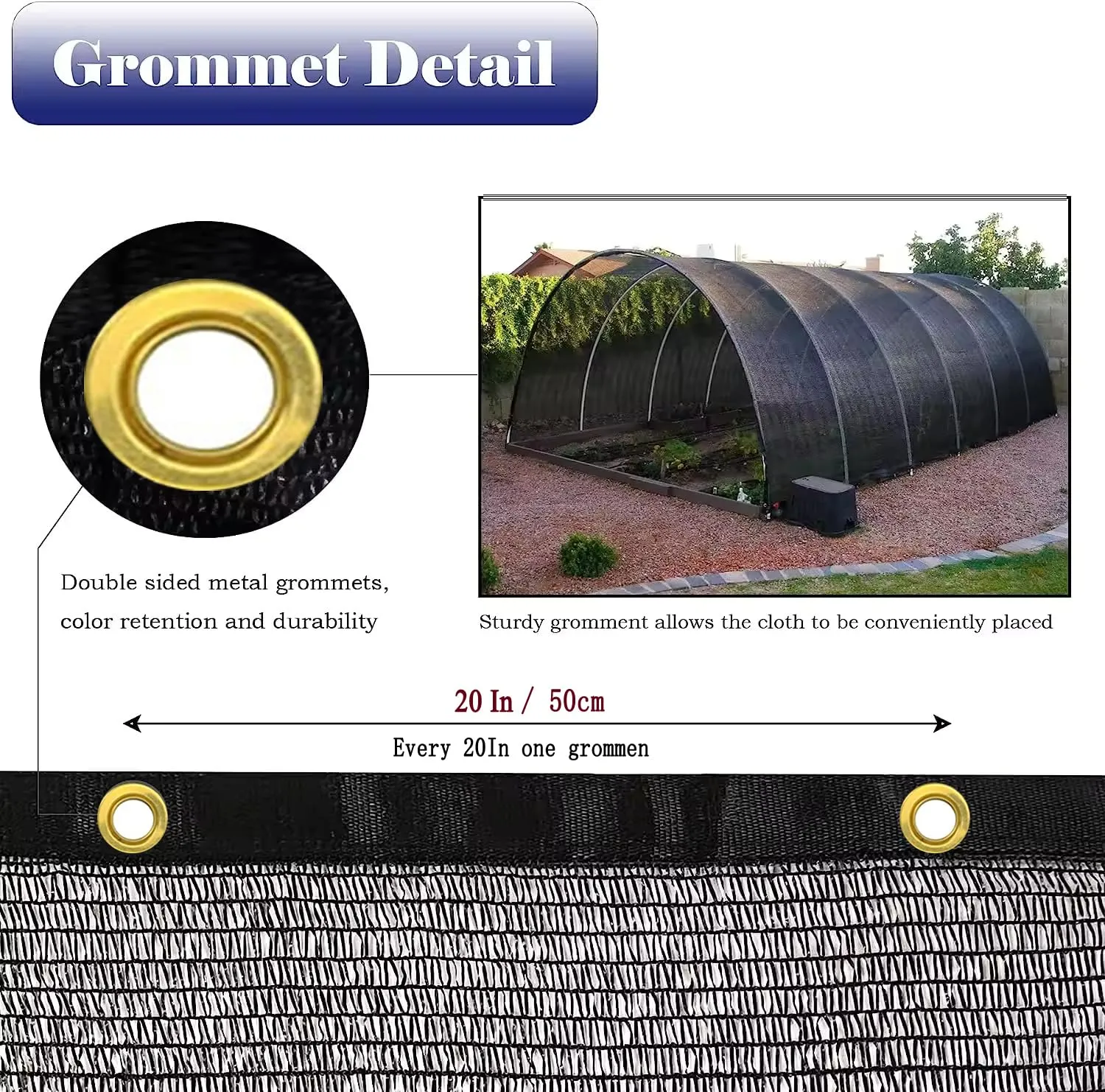 6.5X15Ft Shade Cloth for Garden, 90% Black Sun Shade Mesh for Plants Heat Protection, Outdoor Sunblock Mesh Tarp for Greenhouse, Plant Cover, Balcony, Gazebo, Deck, Porch, Carport