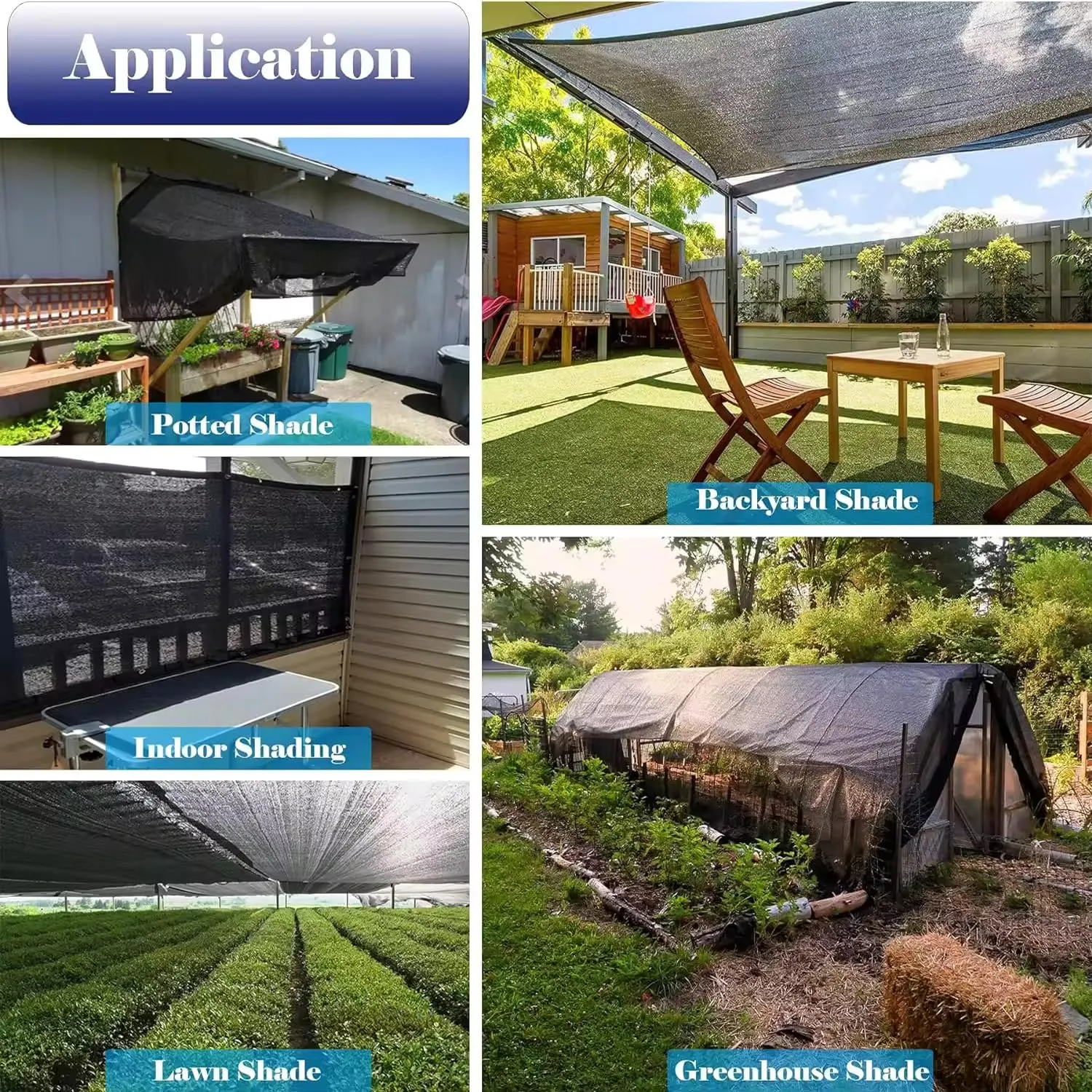 6.5X15Ft Shade Cloth for Garden, 90% Black Sun Shade Mesh for Plants Heat Protection, Outdoor Sunblock Mesh Tarp for Greenhouse, Plant Cover, Balcony, Gazebo, Deck, Porch, Carport