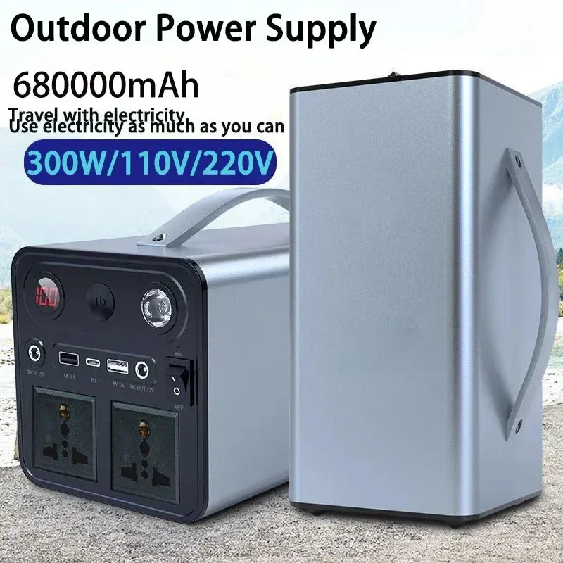 68000mAh 110V/220V 300W Portable Power Station Powerful Emergency Power Supply Outdoor Camping External Spare Battery For Laptop