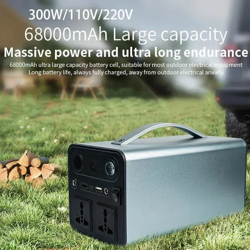68000mAh 110V/220V 300W Portable Power Station Powerful Emergency Power Supply Outdoor Camping External Spare Battery For Laptop